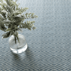 Diamond Handwoven Indoor/Outdoor Rug - Slate & Lt Blue - coastal inspired home furnishing