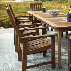 Diamond Handwoven Indoor/Outdoor Rug - Slate & Lt Blue - Our Boat House