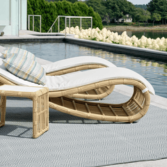 Diamond Handwoven Indoor/Outdoor Rug - Slate & Lt Blue - Our Boat House