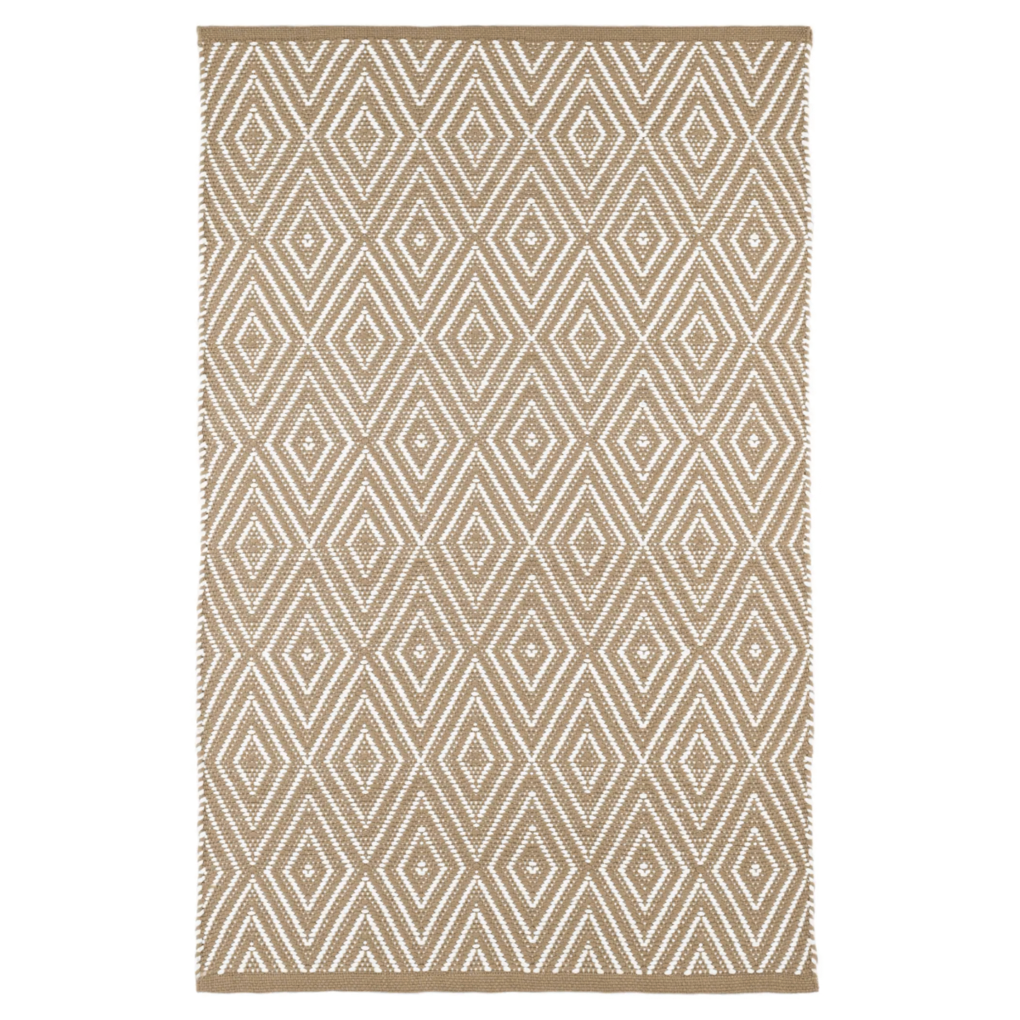 Diamond Indoor/Outdoor Rug - Khaki & White - Our Boat House