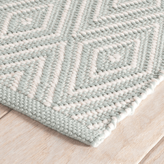 Diamond Indoor/Outdoor Rug - Light Blue & Ivory - Our Boat House