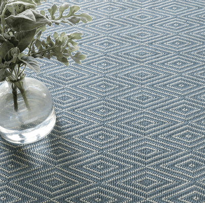 Diamond Indoor/Outdoor Rug - Slate & Light Blue - Our Boat House