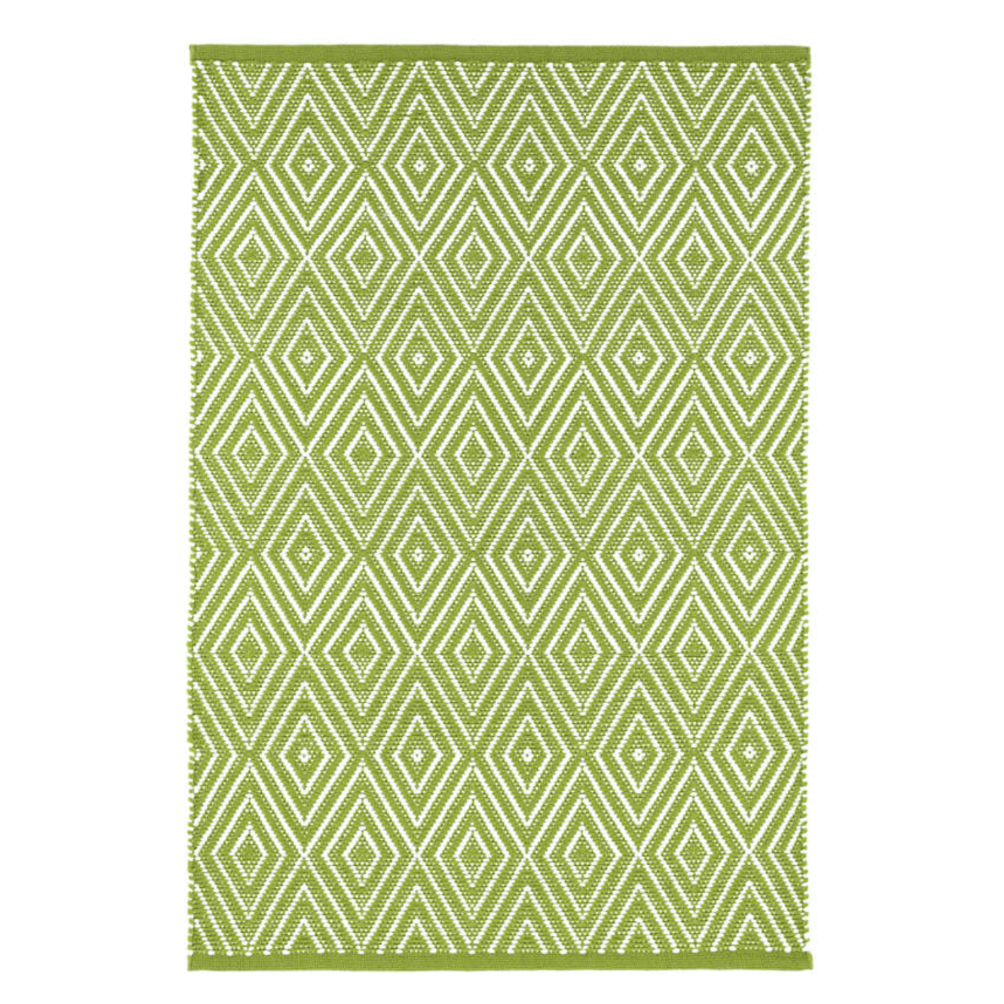 Diamond Indoor/Outdoor Rug - Sprout Green & White - Our Boat House