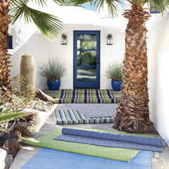 Diamond Indoor/Outdoor Rug - Sprout Green & White - Our Boat House