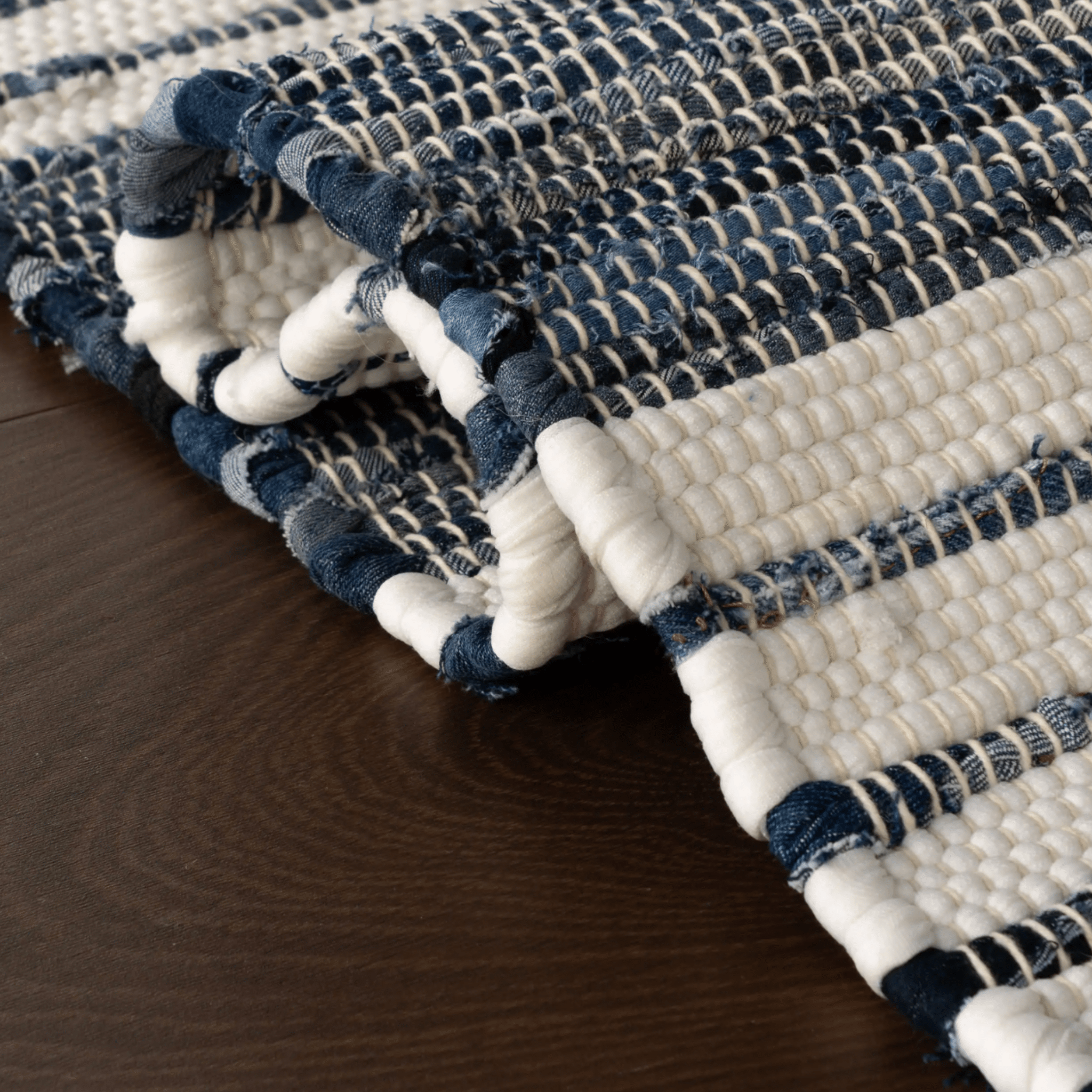 Diora Denim Bohemian Striped Rug - Our Boat House