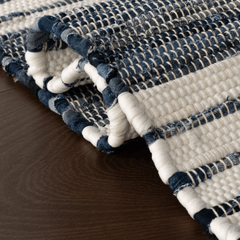 Diora Denim Bohemian Striped Rug - Our Boat House