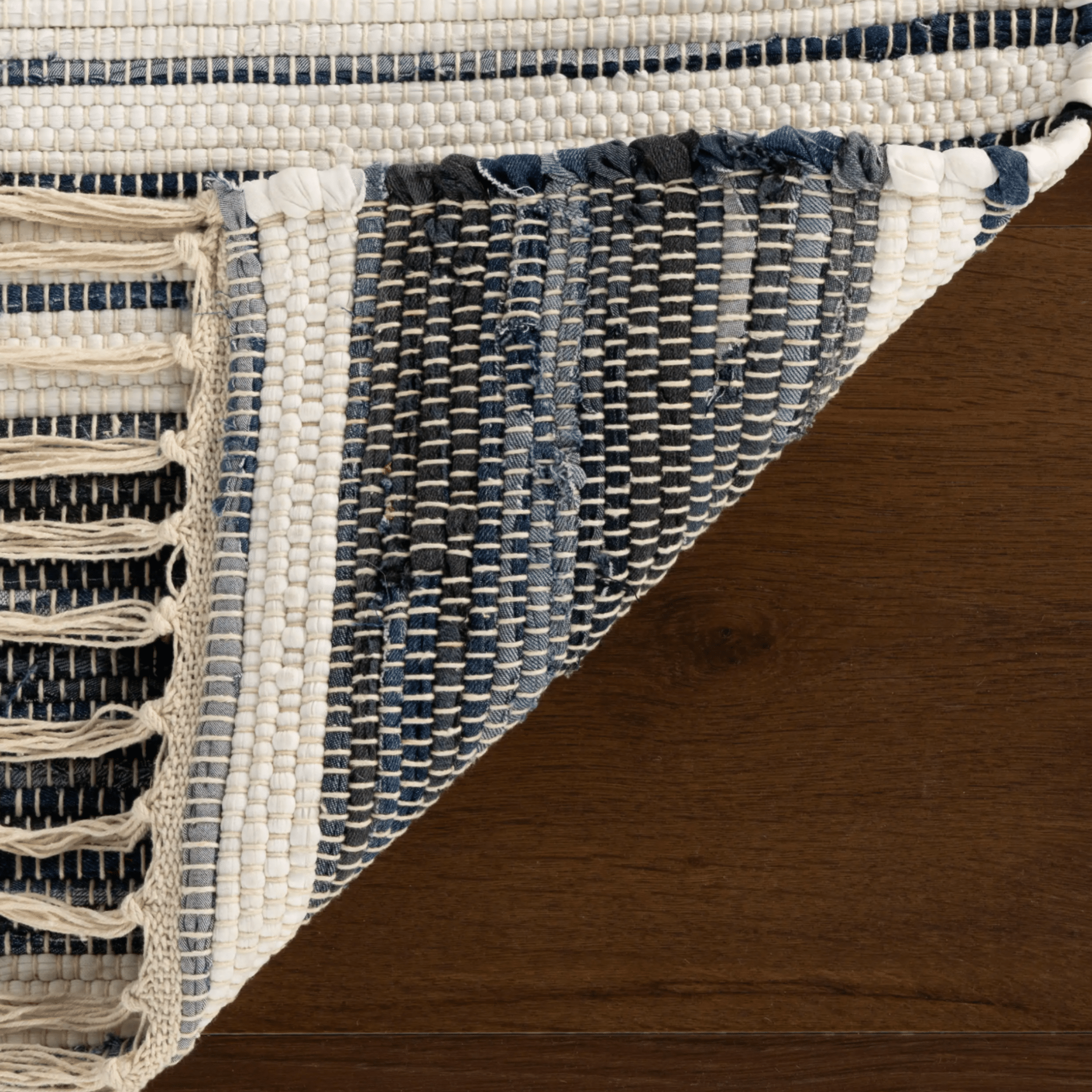 Diora Denim Bohemian Striped Rug - Our Boat House