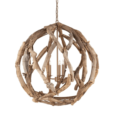 Driftwood Orb Chandelier - Our Boat House