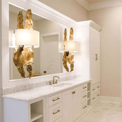 Driftwood Sconce Gold Leaf - Our Boat House