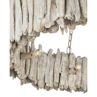 Driftwood Whitewash Ring Chandelier - Our Boat House