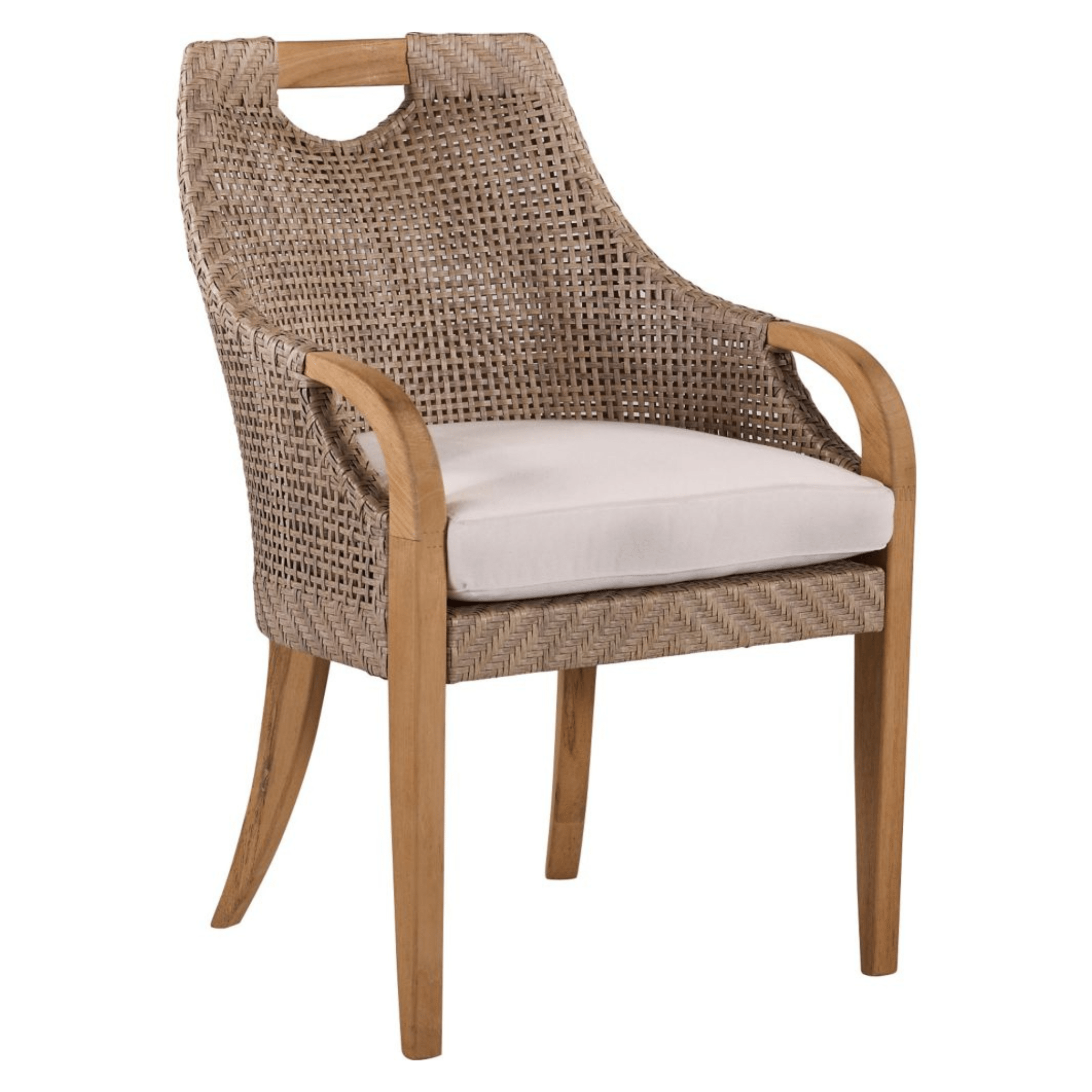 Eastern Shores Woven & Teak Outdoor Dining Arm Chair - Our Boat House