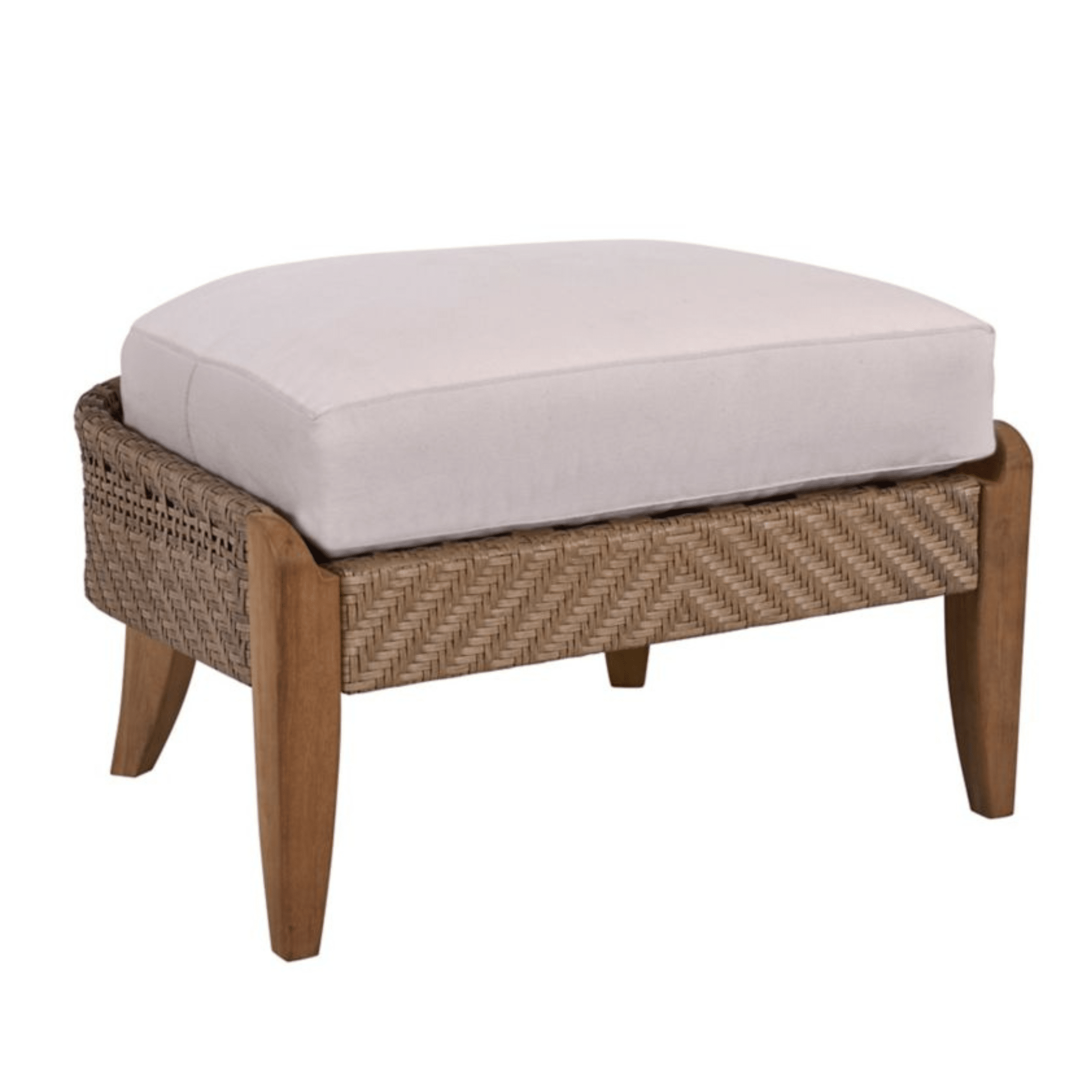 Eastern Shores Woven & Teak Outdoor Ottoman - Our Boat House