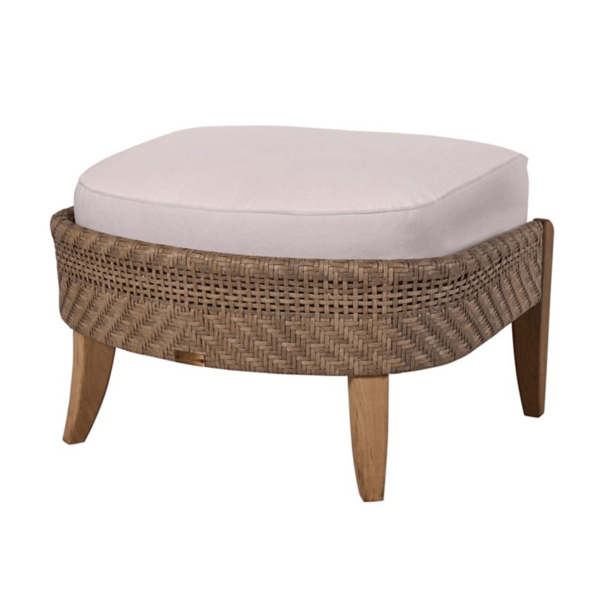 Eastern Shores Woven & Teak Outdoor Ottoman - Our Boat House
