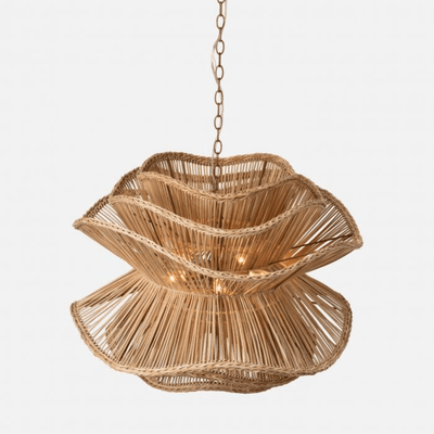 Elba Rattan Chandelier in Natural Rattan - Three Sizes - Our Boat House