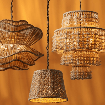 Elba Rattan Chandelier in Natural Rattan - Three Sizes - Our Boat House