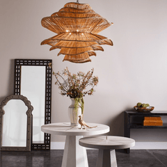 Elba Rattan Chandelier in Natural Rattan - Three Sizes - Our Boat House