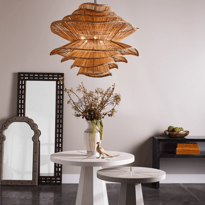 Elba Rattan Chandelier in Natural Rattan - Three Sizes - Our Boat House