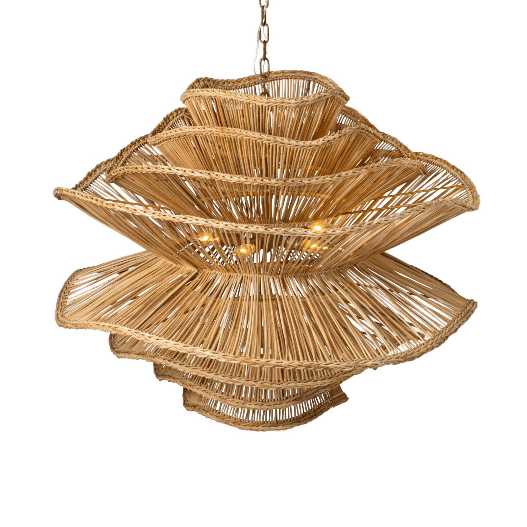 Elba Rattan Chandelier in Natural Rattan - Three Sizes - Our Boat House