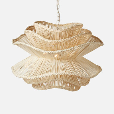 Elba Rattan Chandelier in White Rattan - Three Sizes - Our Boat House