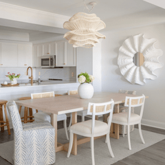 Elba Rattan Chandelier in White Rattan - Three Sizes - Our Boat House