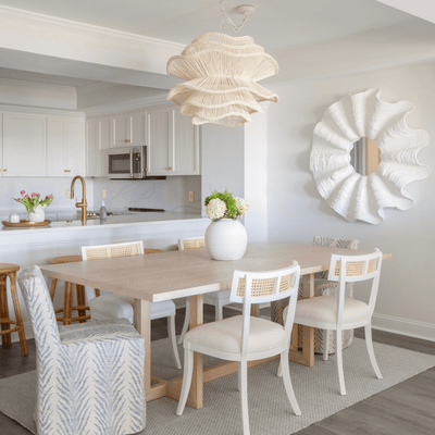 Elba Rattan Chandelier in White Rattan - Three Sizes - Our Boat House