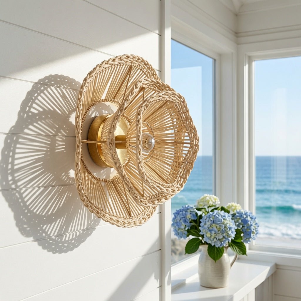 Elba Rattan Sconce - Two Finishes - Our Boat House