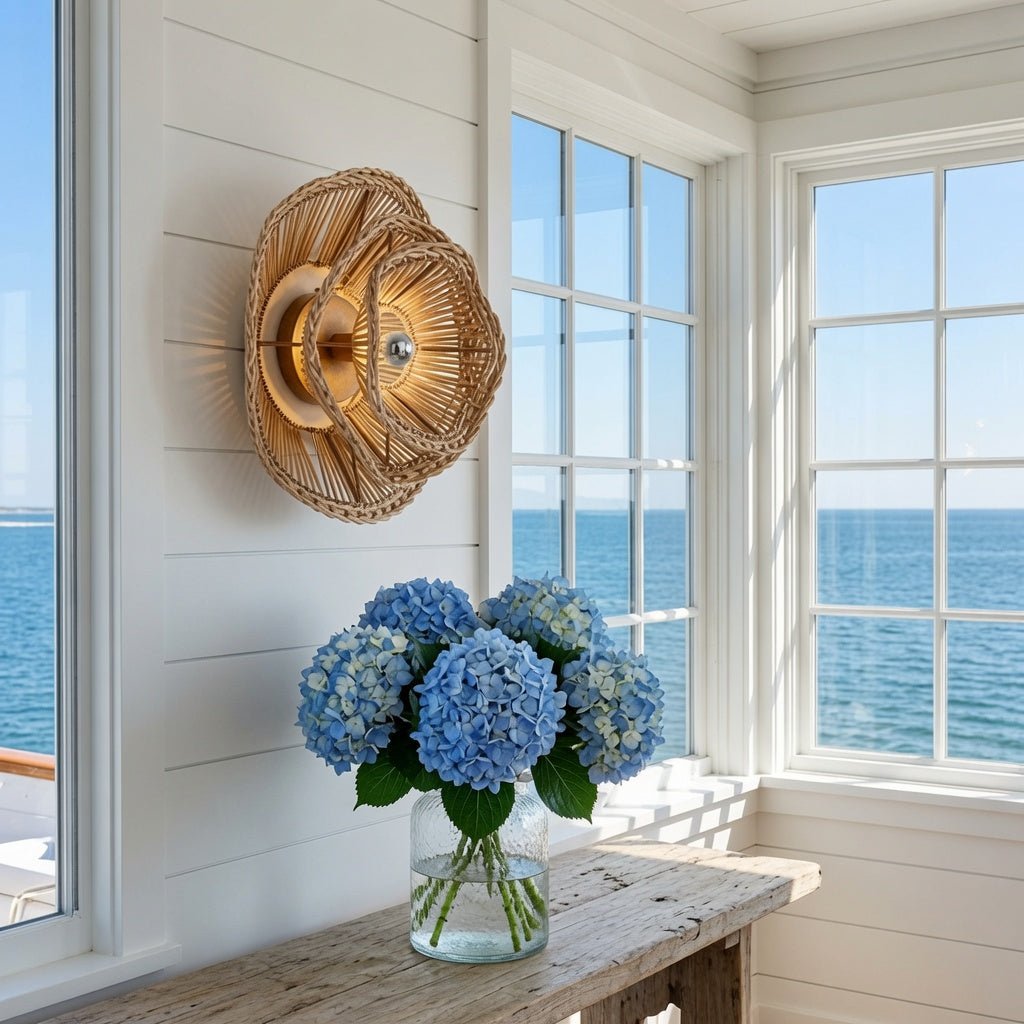Elba Rattan Sconce - Two Finishes - Our Boat House