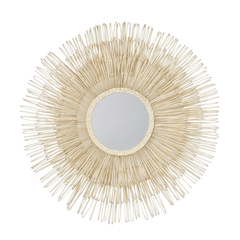 Eliza White Cane Round Mirror - Our Boat House