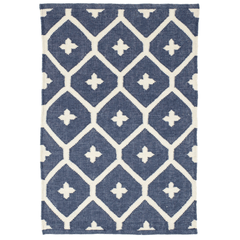 Elizabeth Handwoven Indoor/Outdoor Rug - Navy & Ivory - Our Boat House