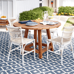 Elizabeth Handwoven Indoor/Outdoor Rug - Navy & Ivory - Our Boat House