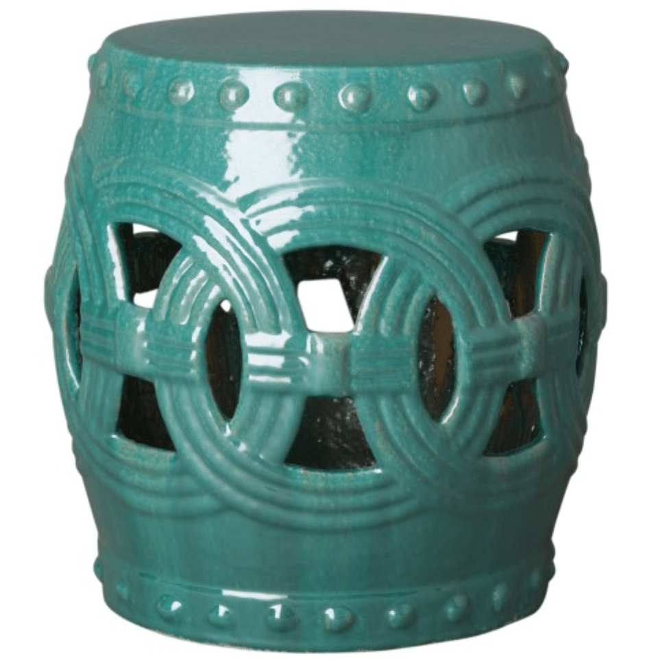 Eternal Rings Garden Stool - Teal - Our Boat House