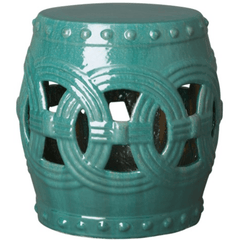 Eternal Rings Garden Stool - Teal - Our Boat House