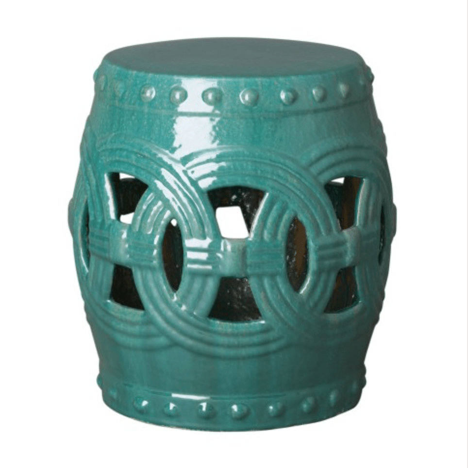 Eternal Rings Garden Stool - Teal - Our Boat House