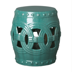 Eternal Rings Garden Stool - Teal - Our Boat House