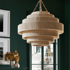 Everly Natural Abaca Rope Chandelier - Our Boat House