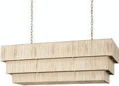 Everly Natural Abaca Rope Rectangular Chandelier
