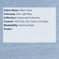 Fabric Swatch: Albert Haze - Harborside Collection - coastal inspired home furnishing