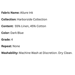 Fabric Swatch: Allure Ink - Harborside Collection - Our Boat House