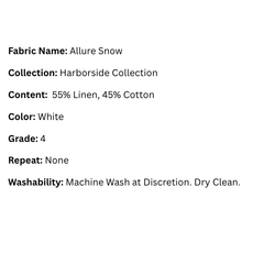 Fabric Swatch: Allure Snow - Harborside Collection - Our Boat House