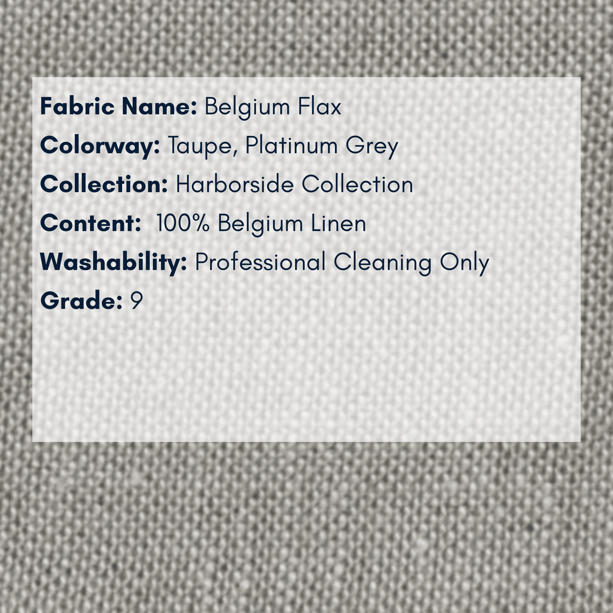 Fabric Swatch: Belgium Flax - Harborside Collection - coastal inspired home furnishing