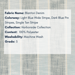 Fabric Swatch: Blanton Denim - Harborside Collection - coastal inspired home furnishing