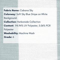 Fabric Swatch: Cabana Sky - Harborside Collection - coastal inspired home furnishing