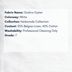 Fabric Swatch: Godiva Oyster - Harborside Collection - coastal inspired home furnishing