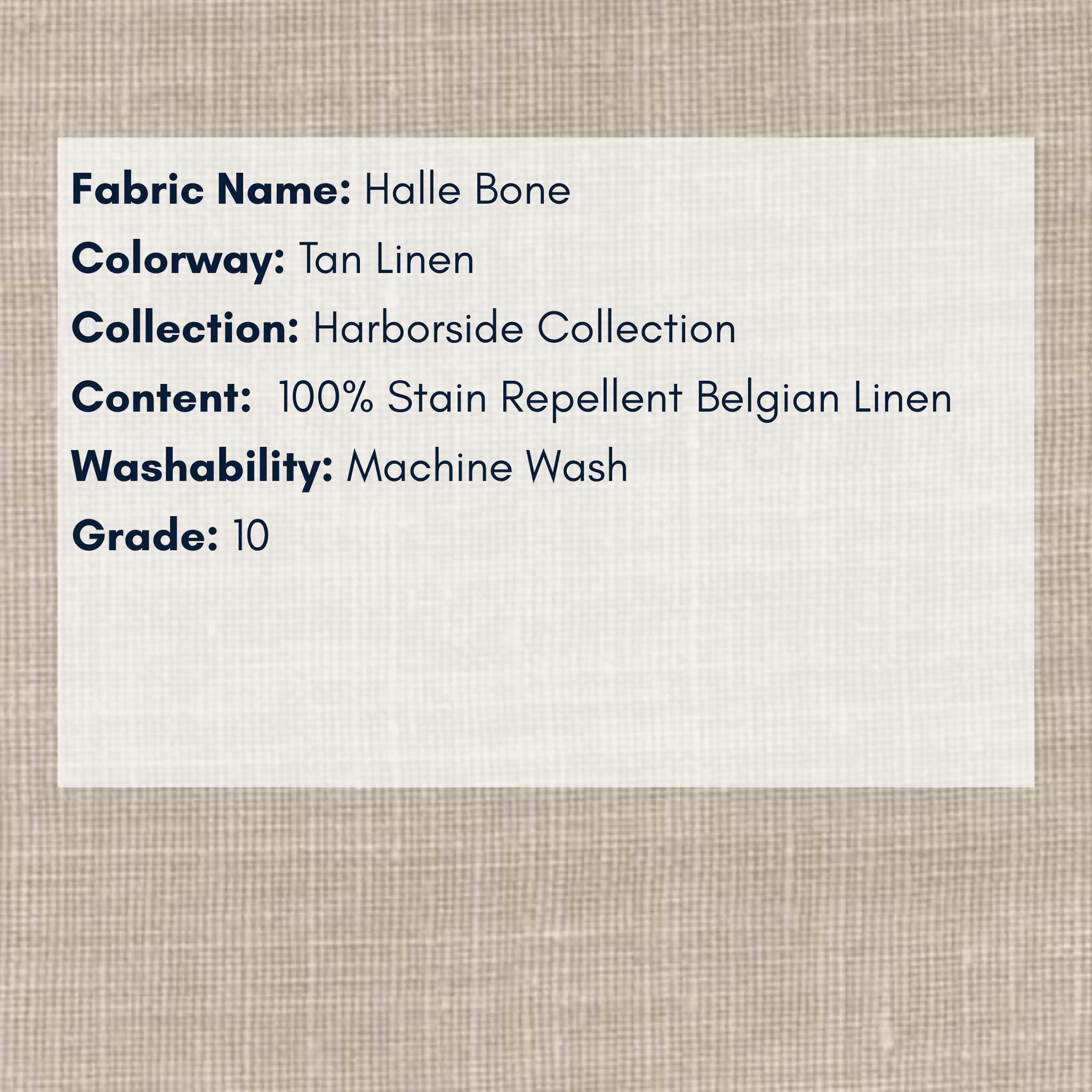 Fabric Swatch: Halle Bone - Harborside Collection - coastal inspired home furnishing