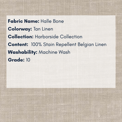 Fabric Swatch: Halle Bone - Harborside Collection - coastal inspired home furnishing