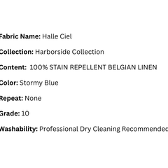 Fabric Swatch: Halle Ciel - Harborside Collection - Our Boat House