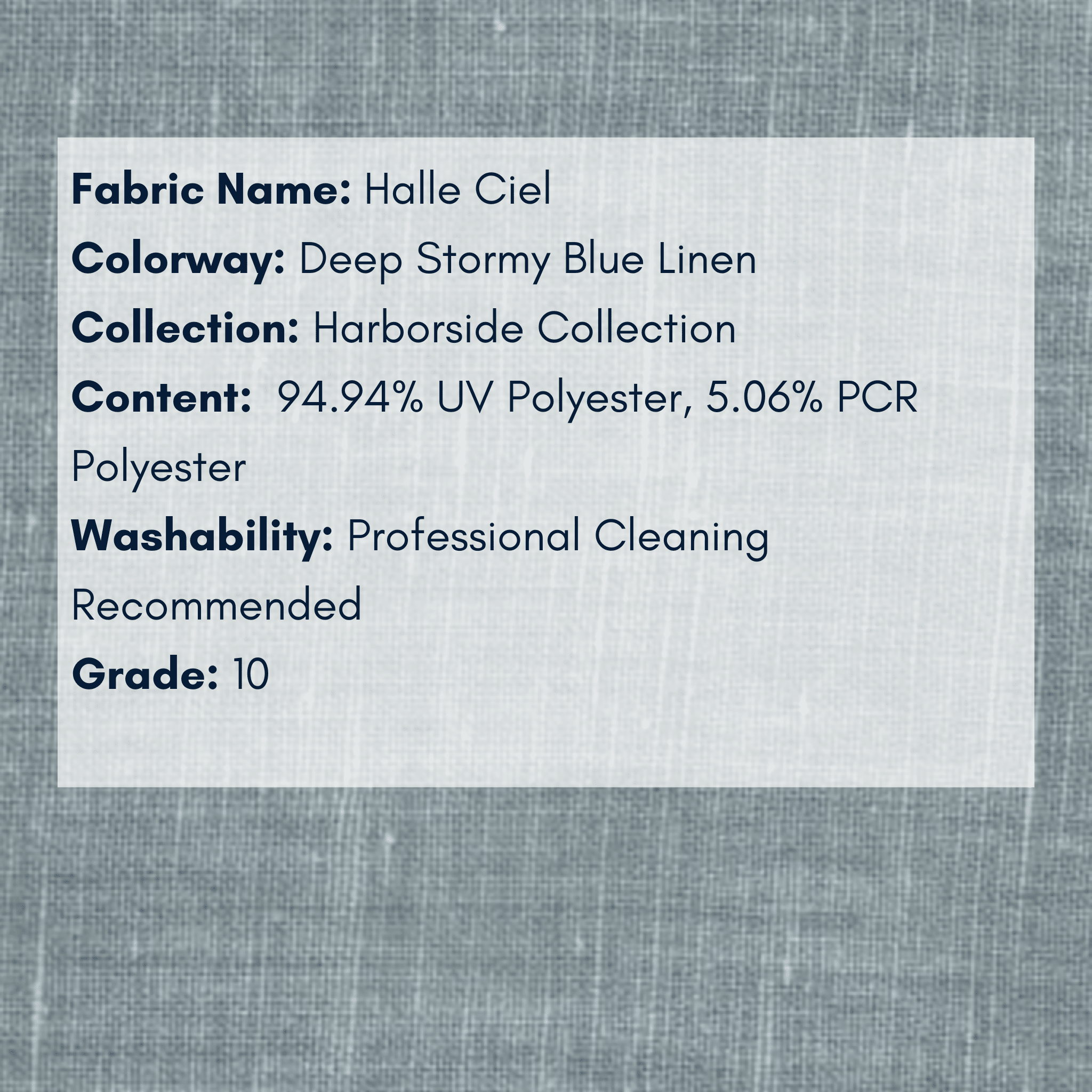 Fabric Swatch: Halle Ciel - Harborside Collection - coastal inspired home furnishing