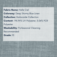 Fabric Swatch: Halle Ciel - Harborside Collection - coastal inspired home furnishing