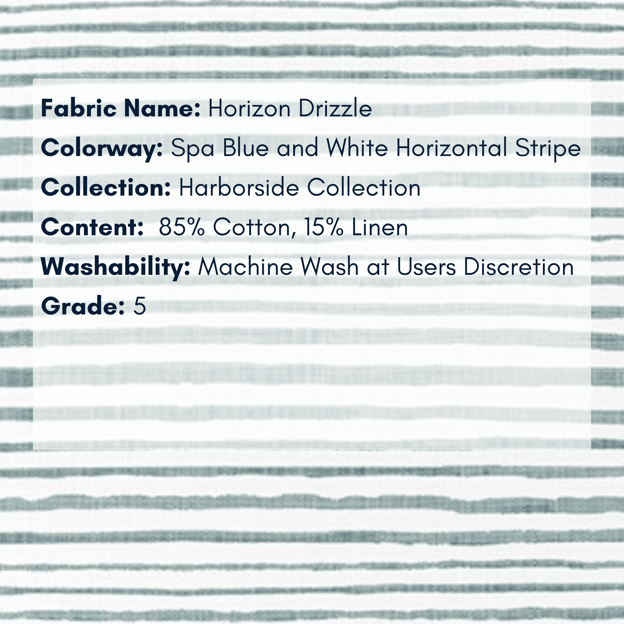 Fabric Swatch: Horizon Drizzle - Harborside Collection - Our Boat House