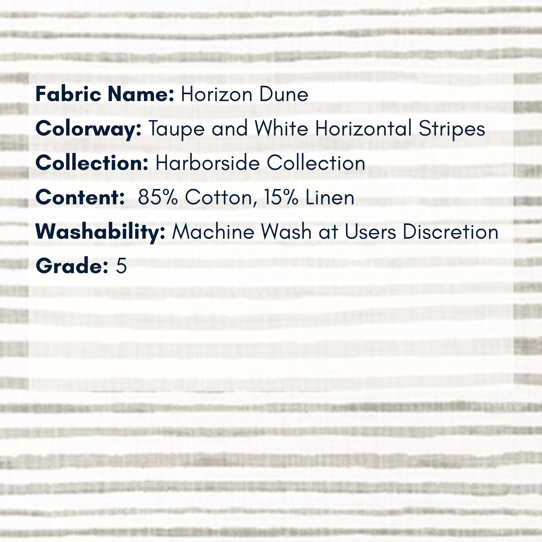 Fabric Swatch: Horizon Dune - Harborside Collection - Our Boat House